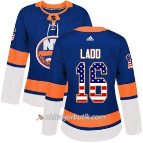 Dame Ishockey New York Islanders Tröja Andrew Ladd 16 Adidas 2017-2018 Blå USA Flag Fashion Authentic
